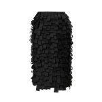 Carolina Herrera Loop-Embroidered Organza Pencil Skirt in Black