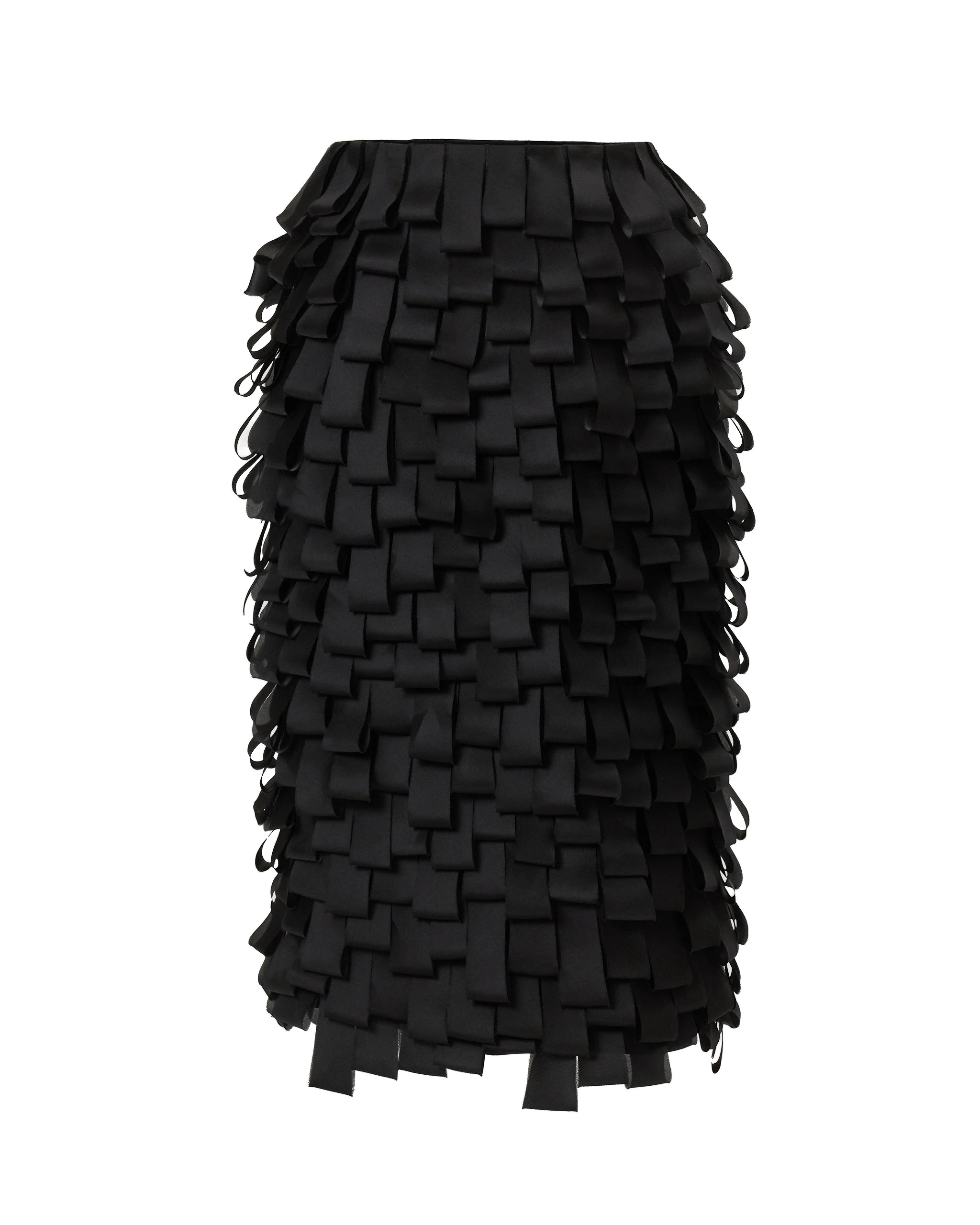 Carolina Herrera Loop-Embroidered Organza Pencil Skirt in Black | Skirts | Luxury Shoes Carolina Herrera Loop-Embroidered Organza Pencil Skirt in Black