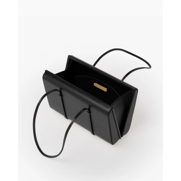 Carolina Herrera Luci Leather Shoulder Bag in Black, view 3