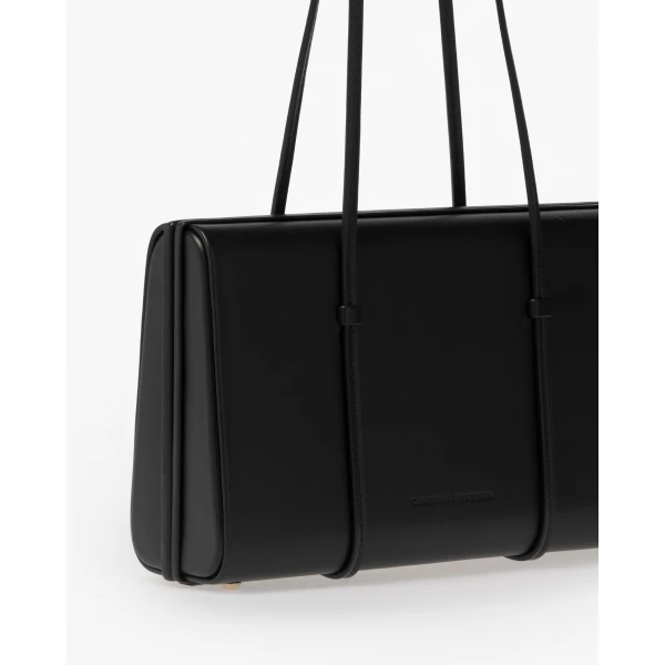 Carolina Herrera Luci Leather Shoulder Bag in Black, view 6