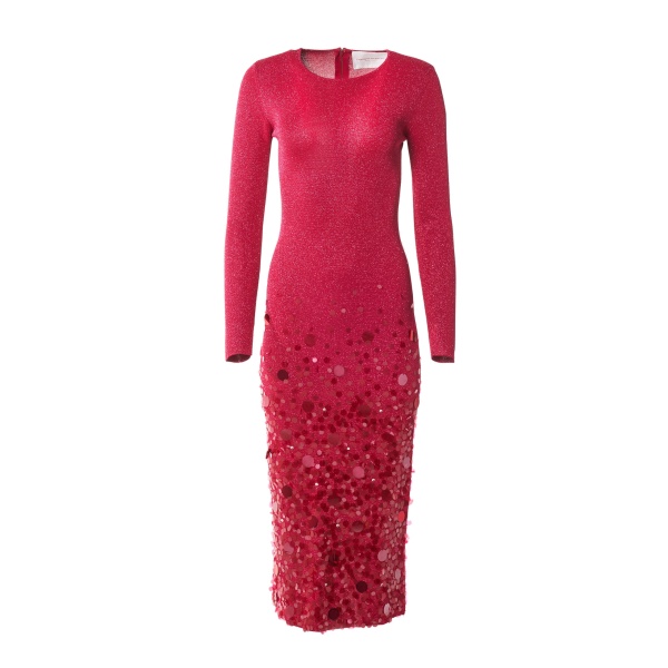 Carolina Herrera Lurex Midi Dress with Paillettes