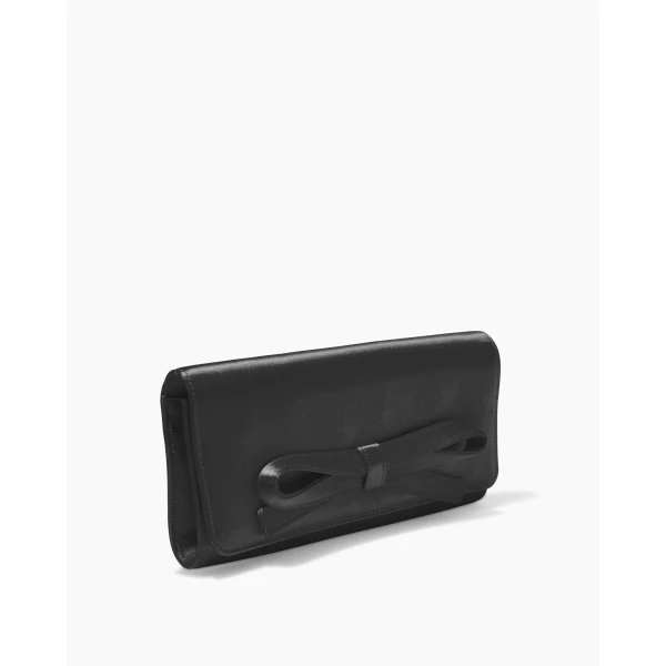 Carolina Herrera Margaret Satin Clutch in Black, view 3
