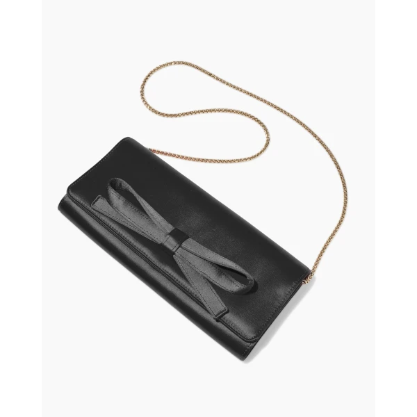 Carolina Herrera Margaret Satin Clutch in Black, view 6