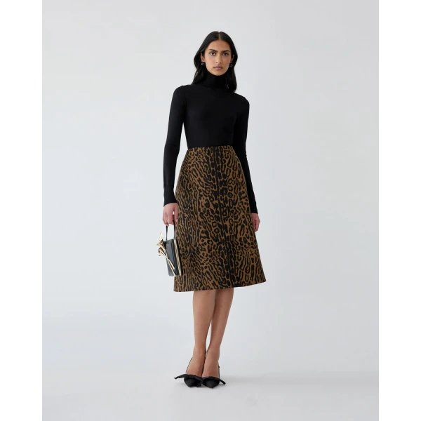 Carolina Herrera Merino-Silk Turtleneck Sweater in Black, view 2