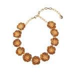 Carolina Herrera Metal Flower Necklace in Gold