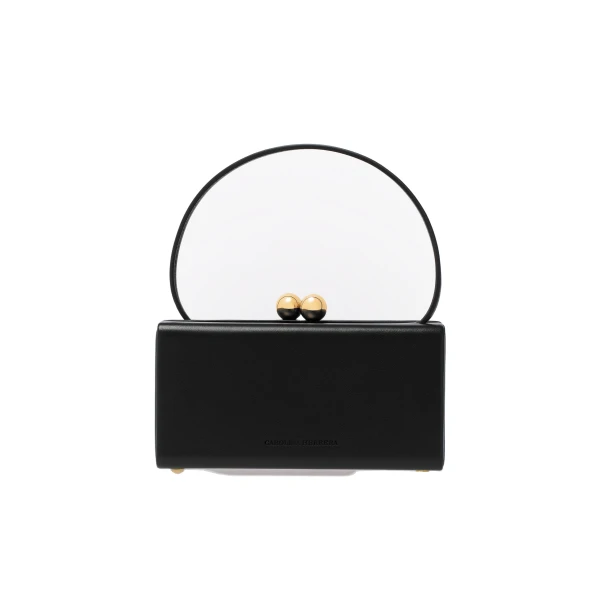 Mimi Leather Top Handle Bag in Black