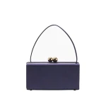 Carolina Herrera Mimi Satin Top Handle Bag in Midnight