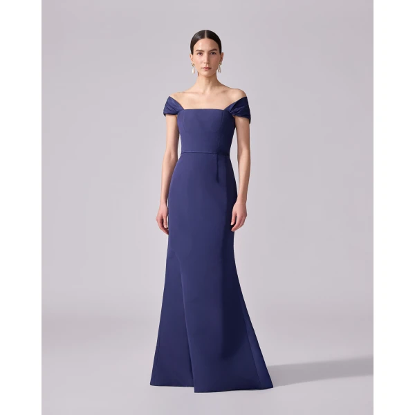 Carolina Herrera Off-Shoulder Trumpet Gown in Midnight, view 2