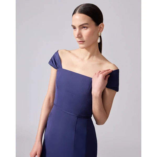 Carolina Herrera Off-Shoulder Trumpet Gown in Midnight, view 4
