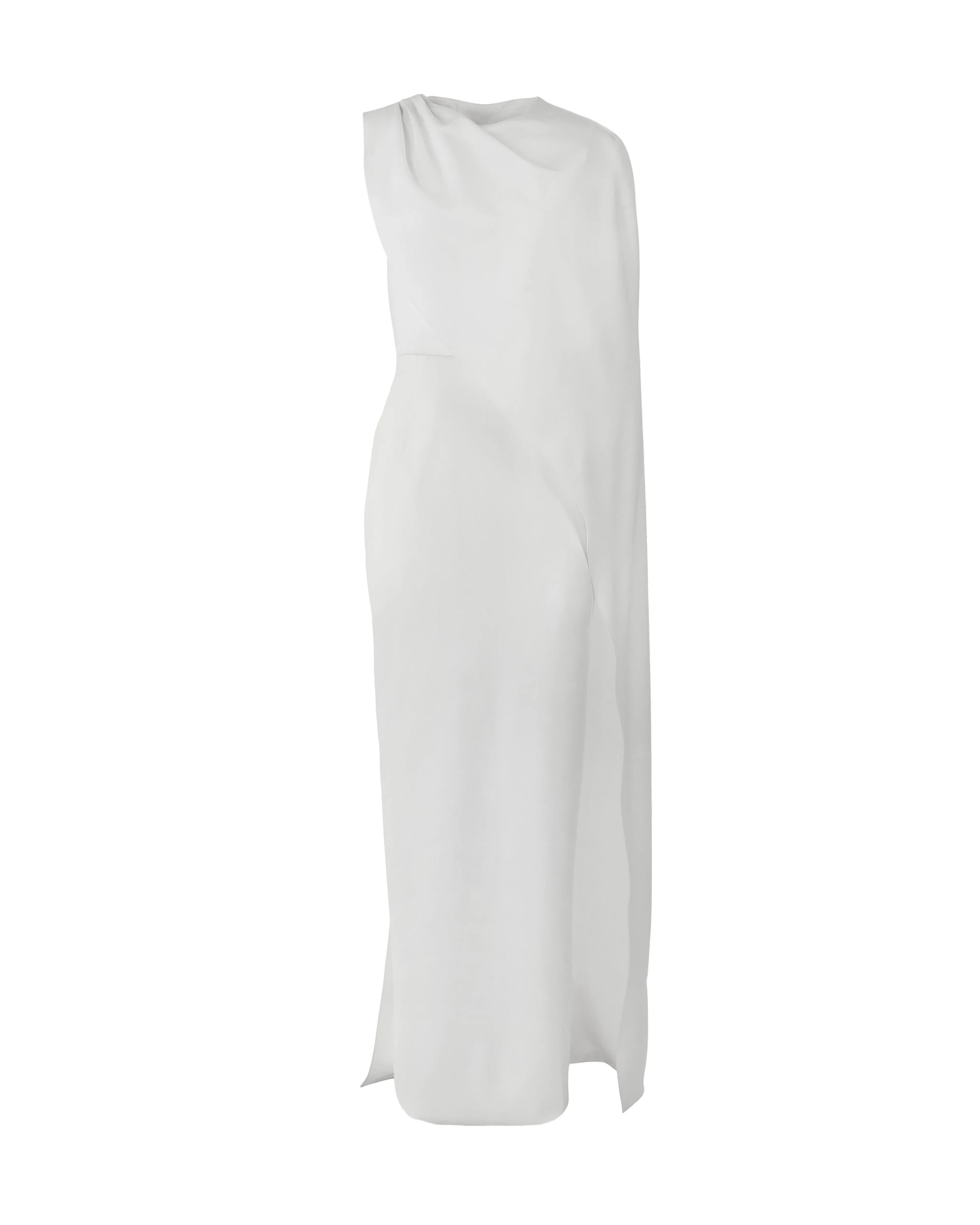 Carolina Herrera One-Shoulder Draped Gown in White | Dresses | Luxury Shoes Carolina Herrera One-Shoulder Draped Gown in White