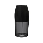 Carolina Herrera Organza Knee-Length Skirt in Black