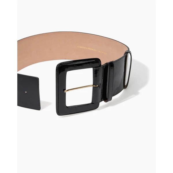 Carolina Herrera Patent Leather Icon Belt in Black, view 4