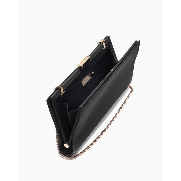 Carolina Herrera Pats Silk Faille Clutch in Black, view 4
