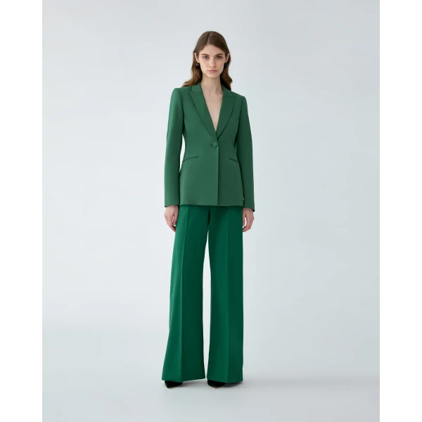 Carolina Herrera Peak Lapel Blazer in Racing Green, view 2