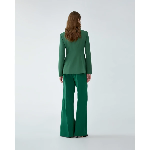 Carolina Herrera Peak Lapel Blazer in Racing Green, view 3