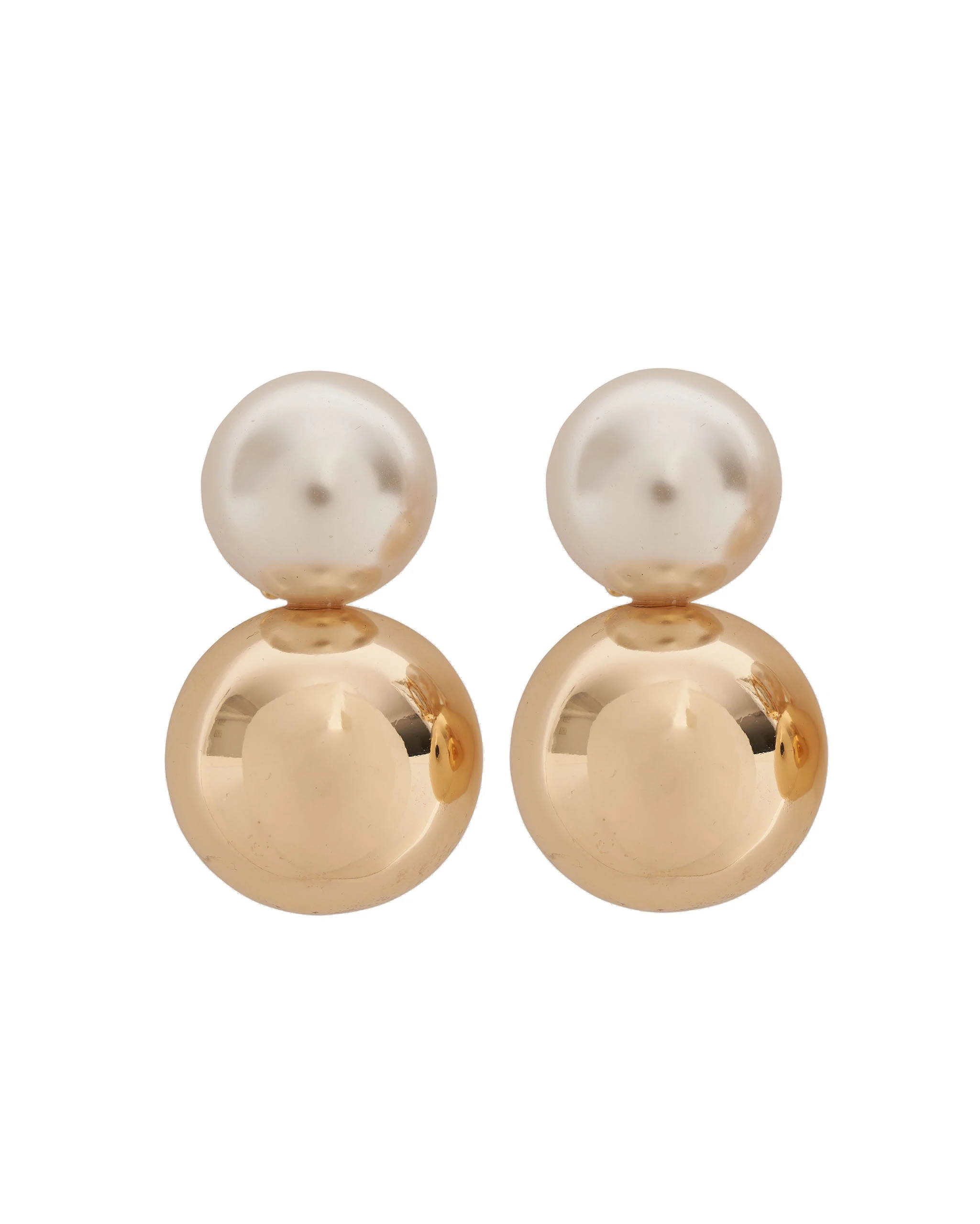 Carolina Herrera Pearl and Gold Ball Earrings | Jewelry | Luxury Shoes Carolina Herrera Pearl and Gold Ball Earrings