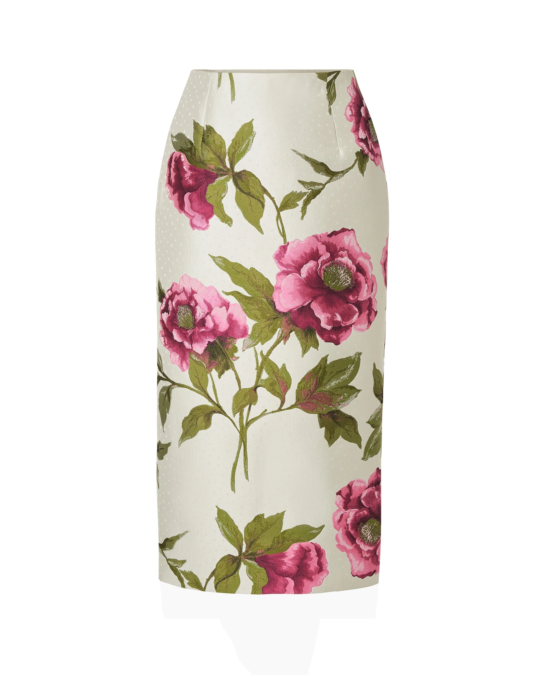 Carolina Herrera Peony Jacquard Pencil Skirt | Skirts | Luxury Shoes Carolina Herrera Peony Jacquard Pencil Skirt