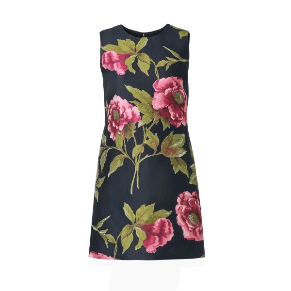 Carolina Herrera Peony Jacquard Shift Dress