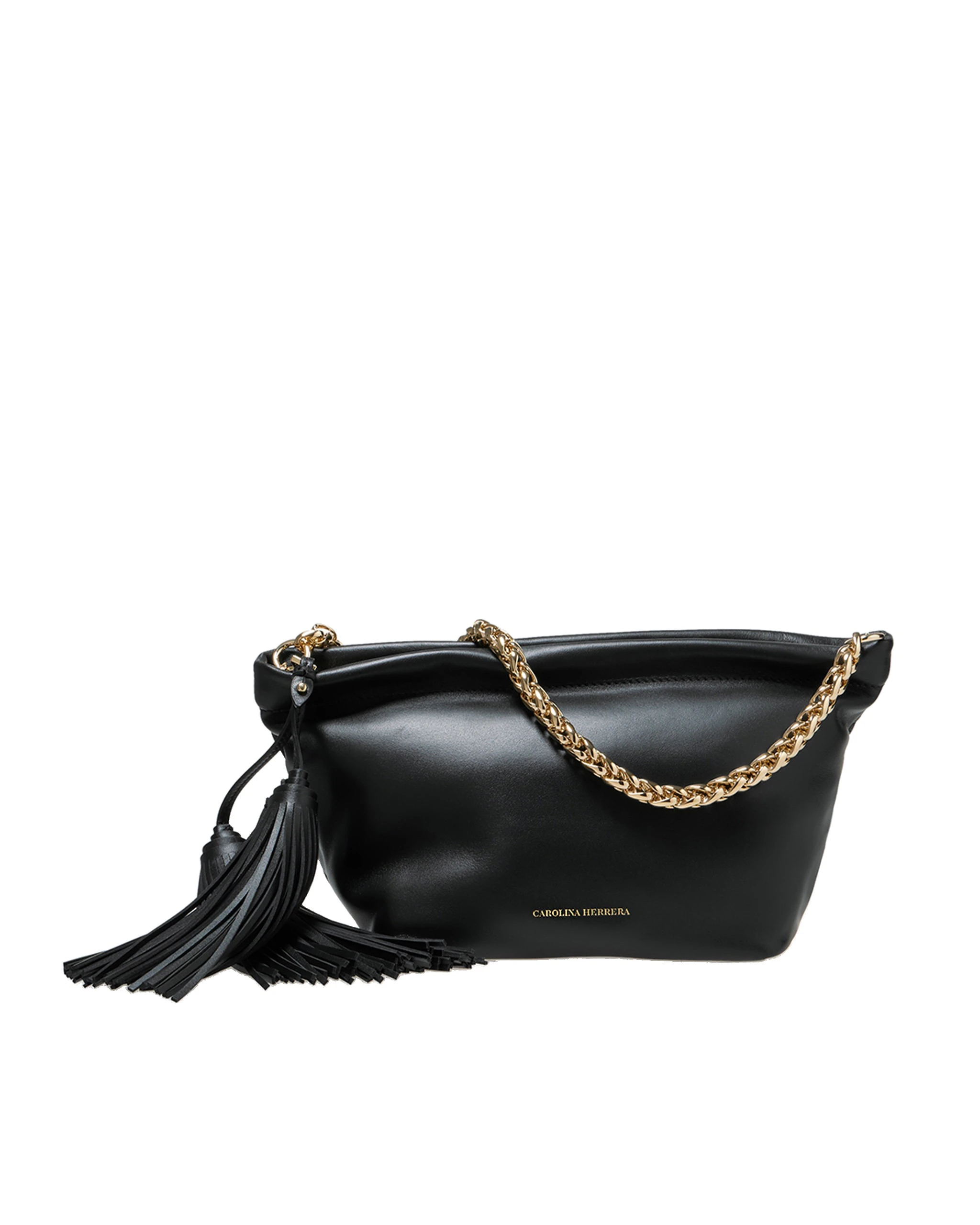 Carolina Herrera Pia Leather Clutch with Tassel in Black | Bags | Luxury Shoes Carolina Herrera Pia Leather Clutch with Tassel in Black