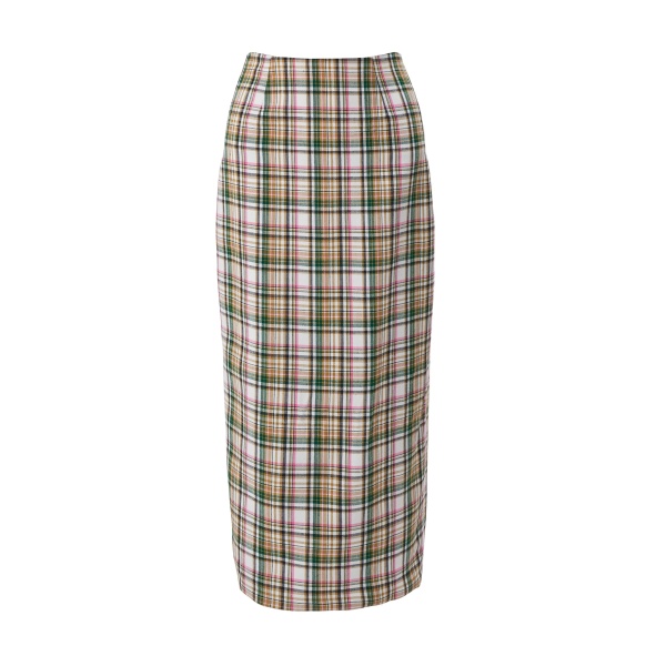 Carolina Herrera Plaid Midi Pencil Skirt