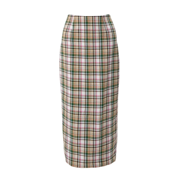 Carolina Herrera Plaid Midi Pencil Skirt