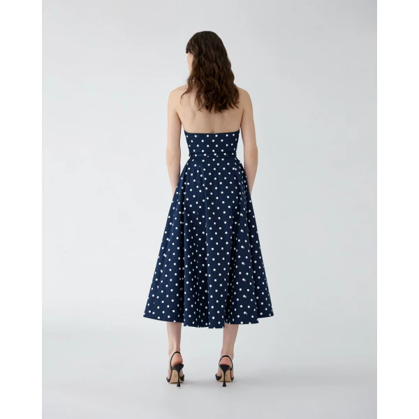 Carolina Herrera Polka Dot Halterneck Midi Dress, view 3