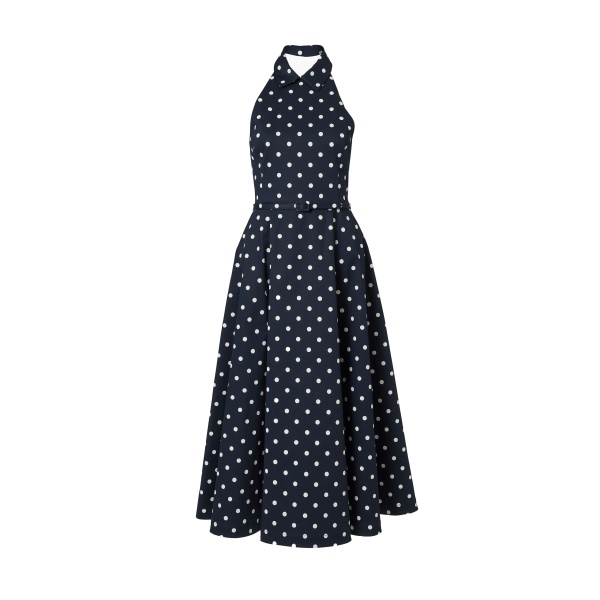 Carolina Herrera Polka Dot Halterneck Midi Dress