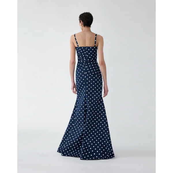 Carolina Herrera Polka Dot Ruched Gown, view 3