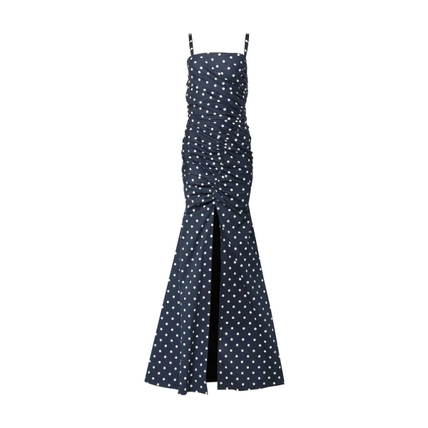 Polka Dot Ruched Gown