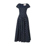 Carolina Herrera Polka Dot Scoop-Neck Midi Dress