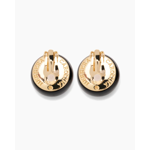 Carolina Herrera Resin Ball Earrings in Black, view 3