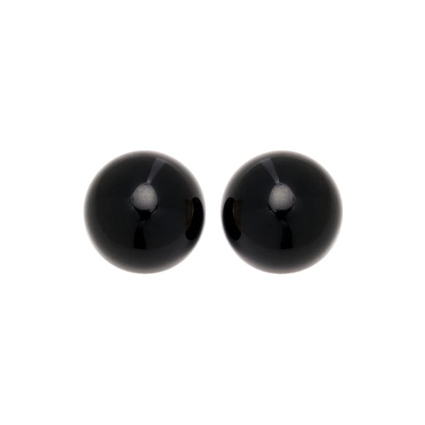 Resin Ball Earrings in Black