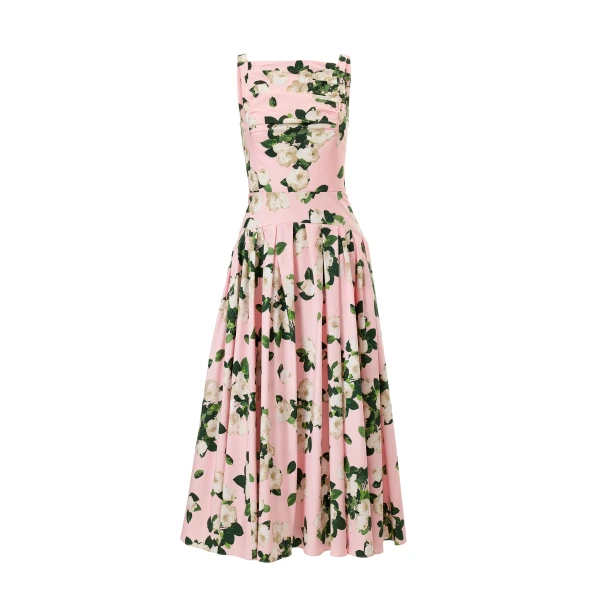 Carolina Herrera Rose-Print Midi Dress