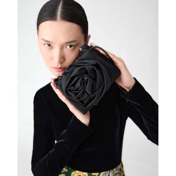 Carolina Herrera Rosita Bucket Bag in Black, view 2