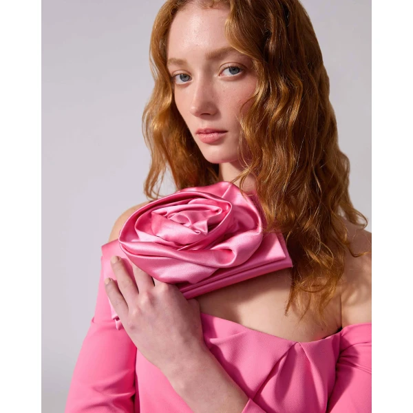 Carolina Herrera Rosita Small Clutch in Happy Pink, view 2