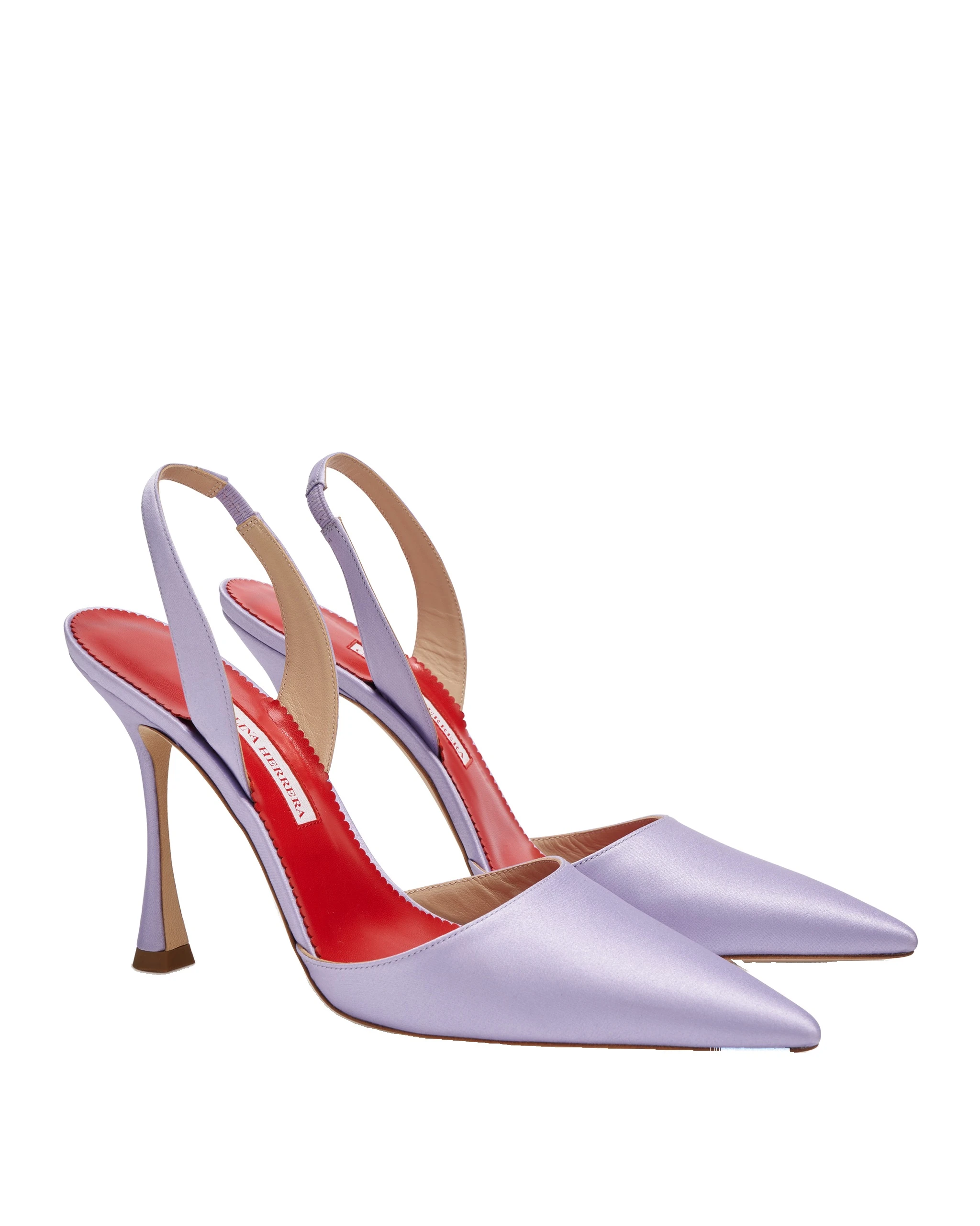 Carolina Herrera Satin Slingback Pumps in Violeta | Shoes | Luxury Shoes Carolina Herrera Satin Slingback Pumps in Violeta