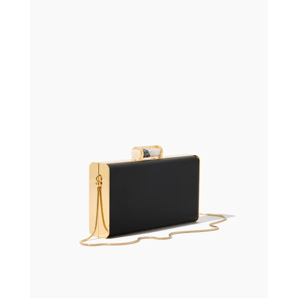 Carolina Herrera Scala Insignia Small Clutch in Black, view 3