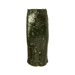 Carolina Herrera Sequined Merino Pencil Skirt in Forest Green