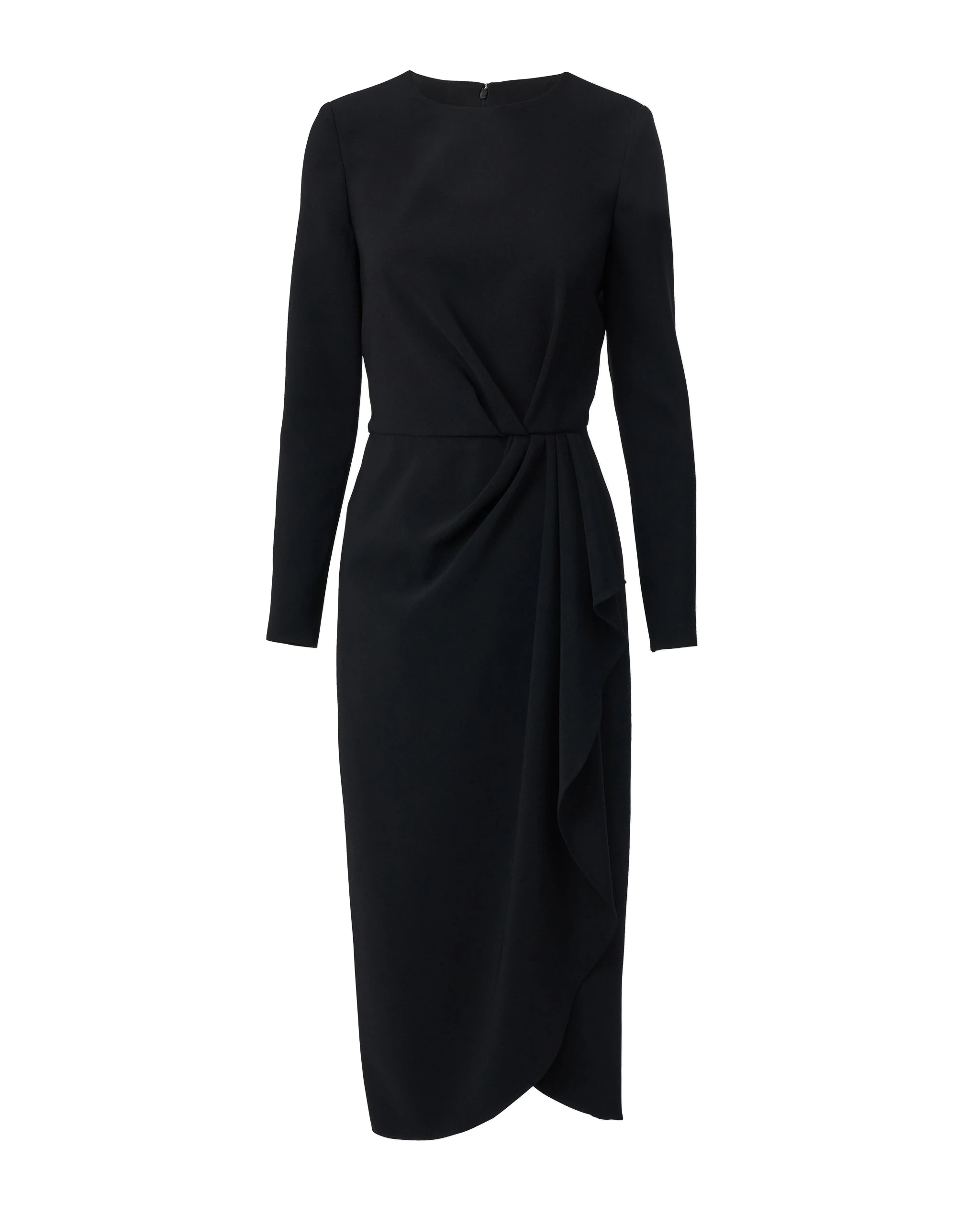 Carolina Herrera Sheath Dress With Side Drape in Black | Dresses | Luxury Shoes Carolina Herrera Sheath Dress With Side Drape in Black