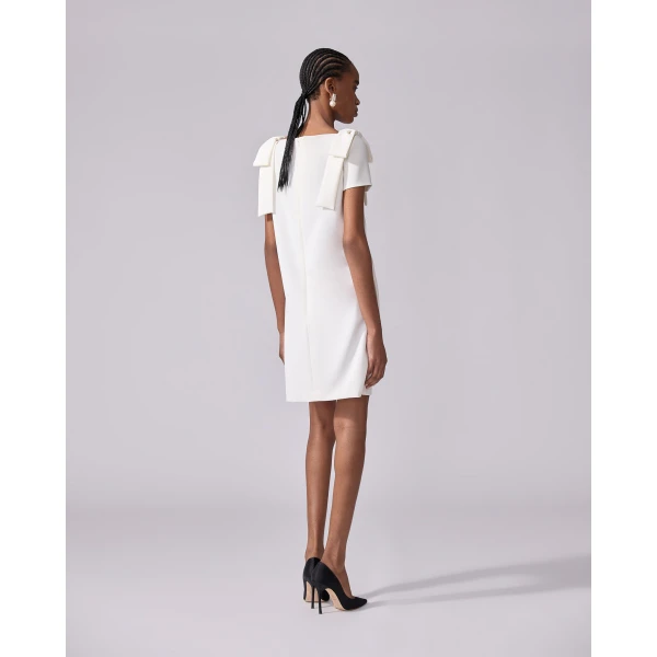 Carolina Herrera Shift Dress With Bows in Ivory, view 3