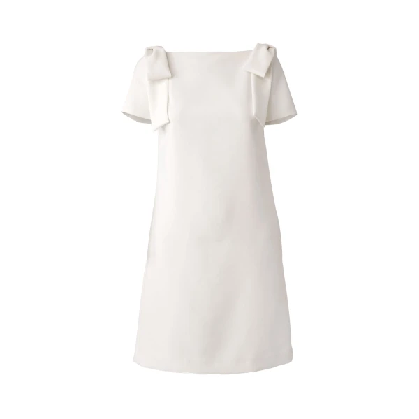 Shift Dress With Bows in Ivory