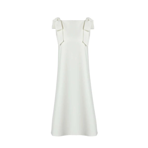 Carolina Herrera Shift Dress with Bows in White