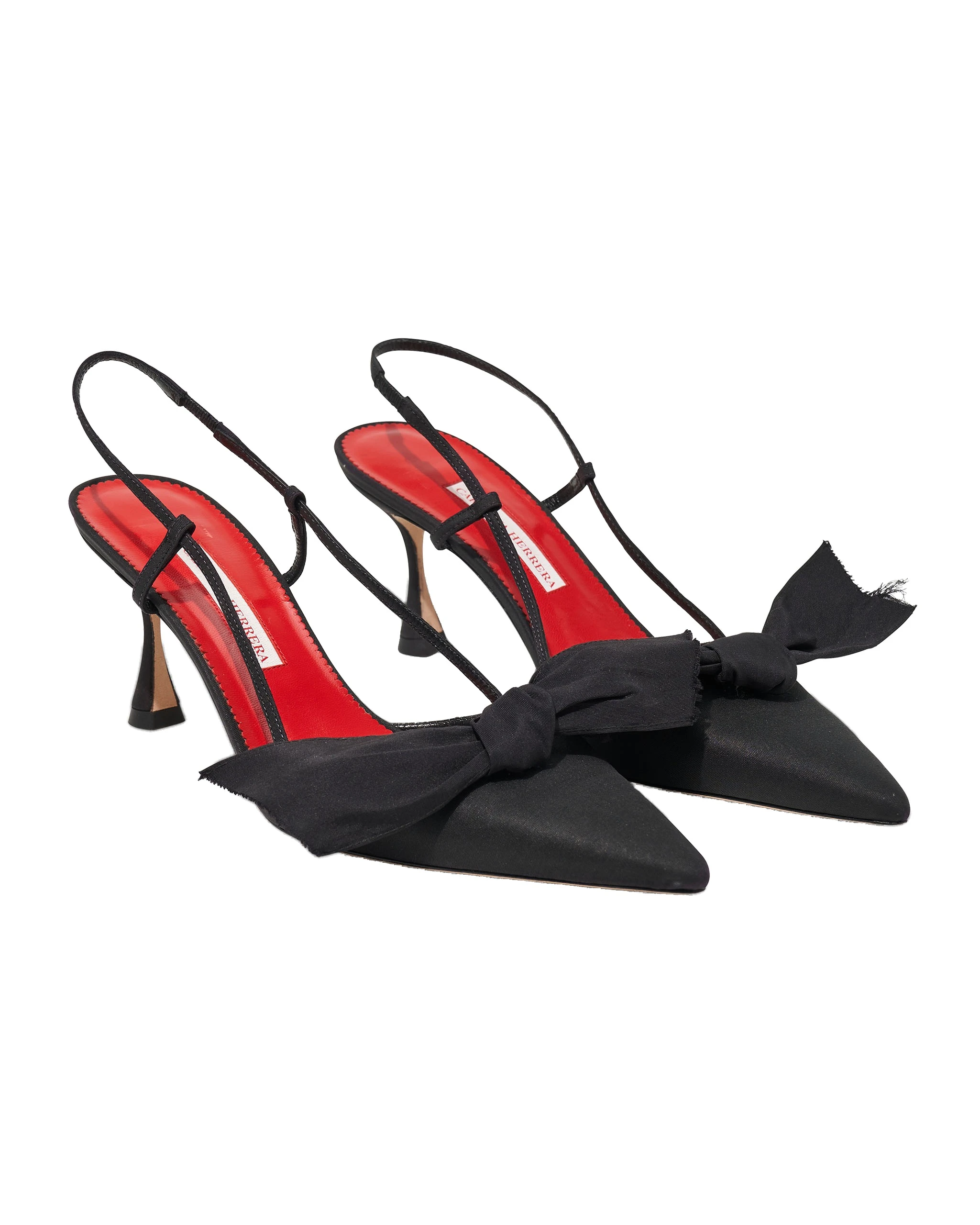Carolina Herrera Silk Faille Bow Slingback Pumps in Black | Shoes | Luxury Shoes Carolina Herrera Silk Faille Bow Slingback Pumps in Black