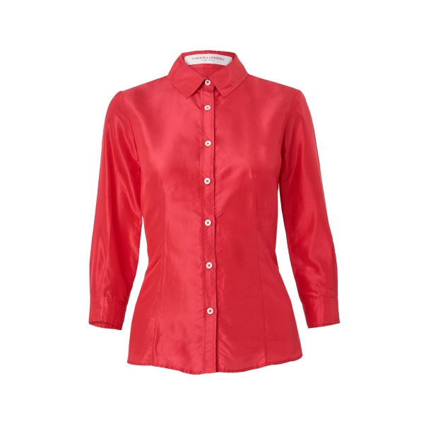 Carolina Herrera Silk Taffeta Shirt in Azalea