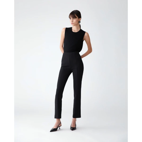 Carolina Herrera Slim-Leg Emilie Pants in Black, view 2