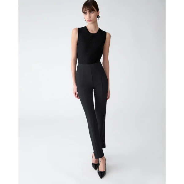 Carolina Herrera Slim-Leg Emilie Pants in Black, view 4