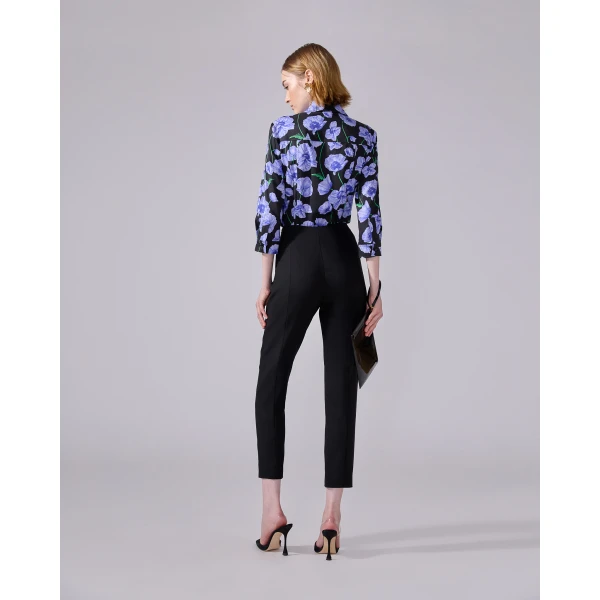 Carolina Herrera Slim Leg Pant in Black, view 3