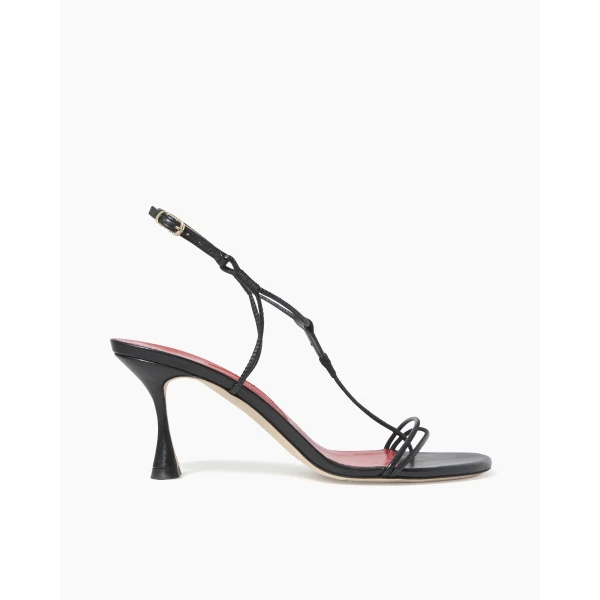 Carolina Herrera Strappy Leather Sandals in Black, view 3