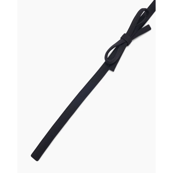 Carolina Herrera Stretch-Wool Bow Belt in Black, view 4