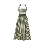 Carolina Herrera Striped Halterneck Midi Dress